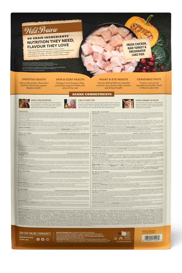 Acana Wild Prairie Tahılsız Tavuklu ve Balıklı Kedi Maması 4,5kg