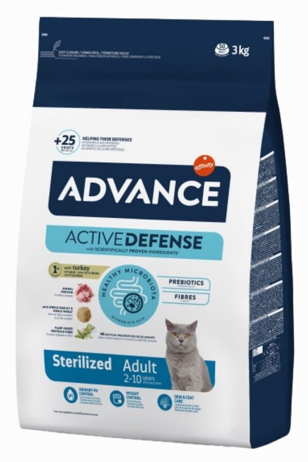 Advance Sterilised Hindi Etli Kısırlaştırılmış Kedi Maması 3 Kg