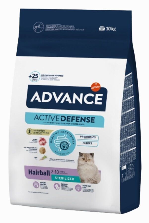 Advance Hairball Hindili Kısırlaştırılmış Kedi Maması 10kg