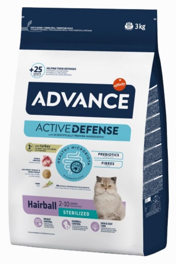 Advance Hairball Hindili Kısırlaştırılmış Kedi Maması 3kg