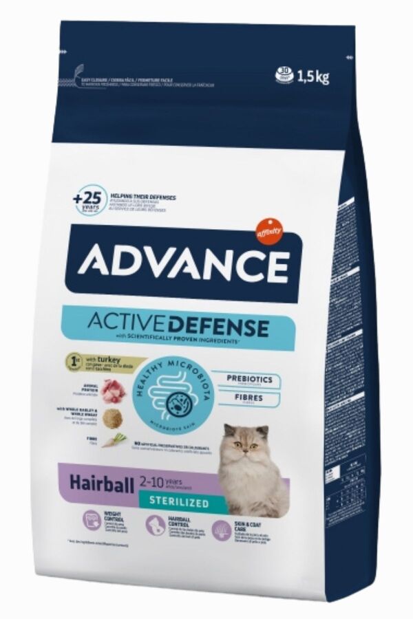Advance Hairball Hindili Tüy Yumağı Önleyici Kısırlaştırılmış Kedi Maması 1,5kg