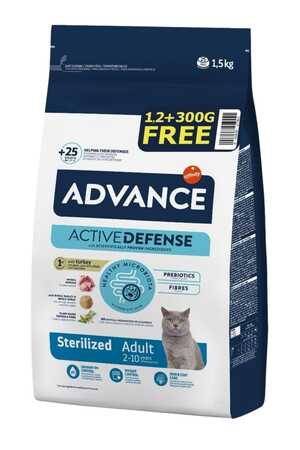 ADVANCE - Advance Sterilized Hindi Etli Kısırlaştırılmış Kedi Maması 1,2kg + 300gr