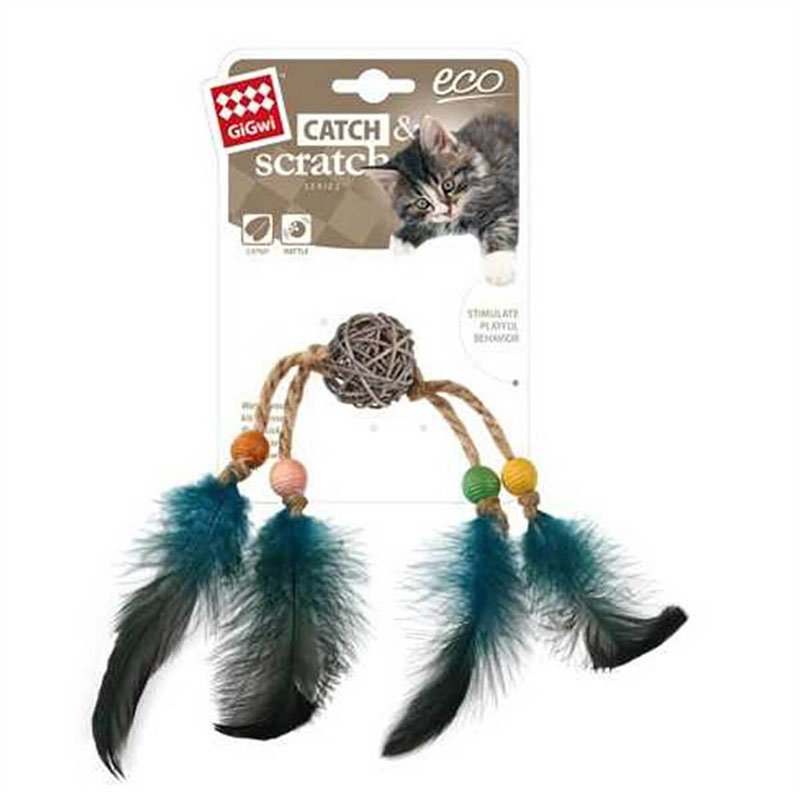 Gigwi Ahşap Toplu Yeşil Tüylü Kedi Oyuncağı Gigwi Ahşap Toplu Yeşil Tüylü Kedi Oyuncağı