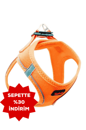 Tailpetz Air Mesh Harness Neon Turuncu Köpek Göğüs Tasması 2XS - Thumbnail