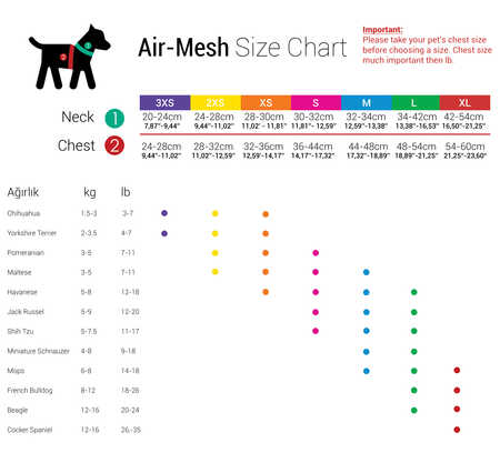 Tailpetz Air Mesh Harness Saks Köpek Göğüs Tasması 2XS - Thumbnail