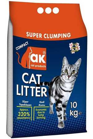 -DELIST- Akkum Pudra Kokulu Topaklaşan Bentonit Kedi Kumu 10kg