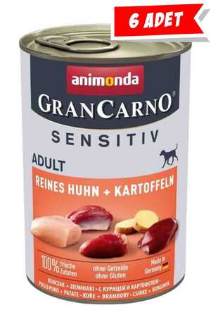ANIMONDA - Animonda Gran Carno Sensitive Tavuklu Ve Patatesli Yetişkin Köpek Konservesi 6x400gr 6lı ANIMONDA - Animonda Gran Carno Sensitive Tavuklu Ve Patatesli Yetişkin Köpek Konservesi 6x400gr 6lı
