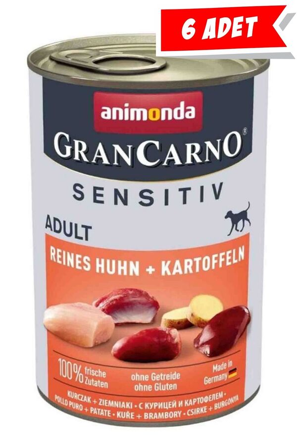 Animonda Gran Carno Sensitive Tavuklu Ve Patatesli Yetişkin Köpek Konservesi 6x400gr 6lı