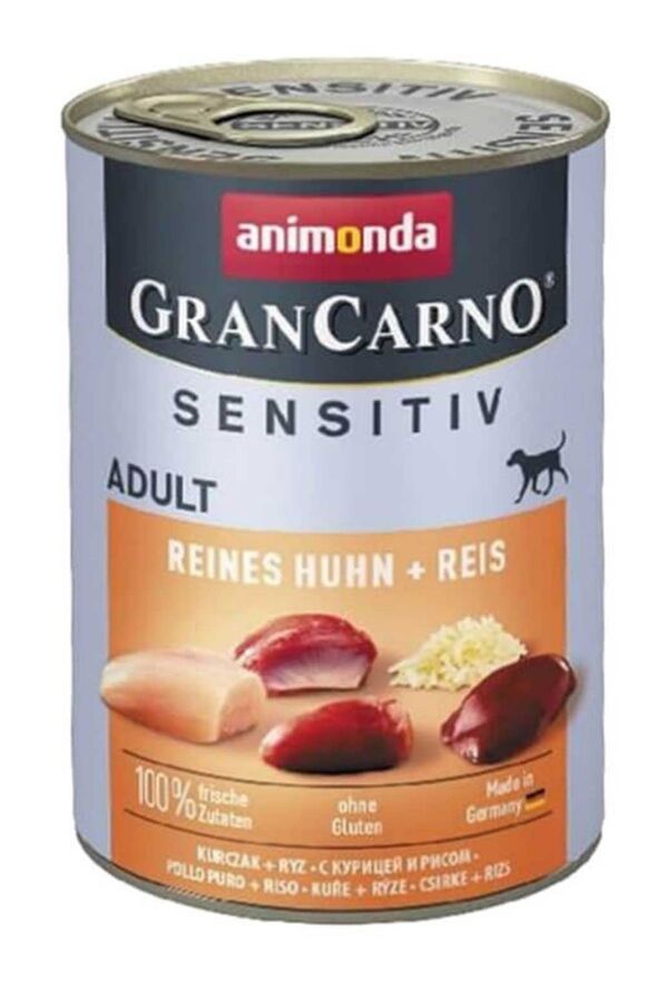 Animonda Gran Carno Sensitive Tavuklu Ve Pirinçli Yetişkin Köpek Konservesi 400 Gr