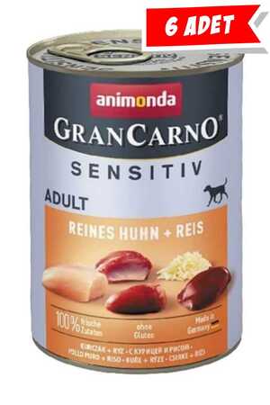 ANIMONDA - Animonda Gran Carno Sensitive Tavuklu Ve Pirinçli Yetişkin Köpek Konservesi 6x400gr 6lı ANIMONDA - Animonda Gran Carno Sensitive Tavuklu Ve Pirinçli Yetişkin Köpek Konservesi 6x400gr 6lı