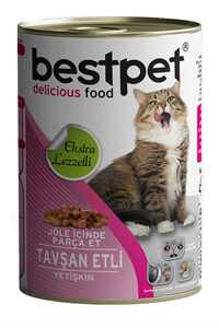 BESTPET - Bestpet Tavşan Etli Yetişkin Kedi Konservesi 415gr BESTPET - Bestpet Tavşan Etli Yetişkin Kedi Konservesi 415gr