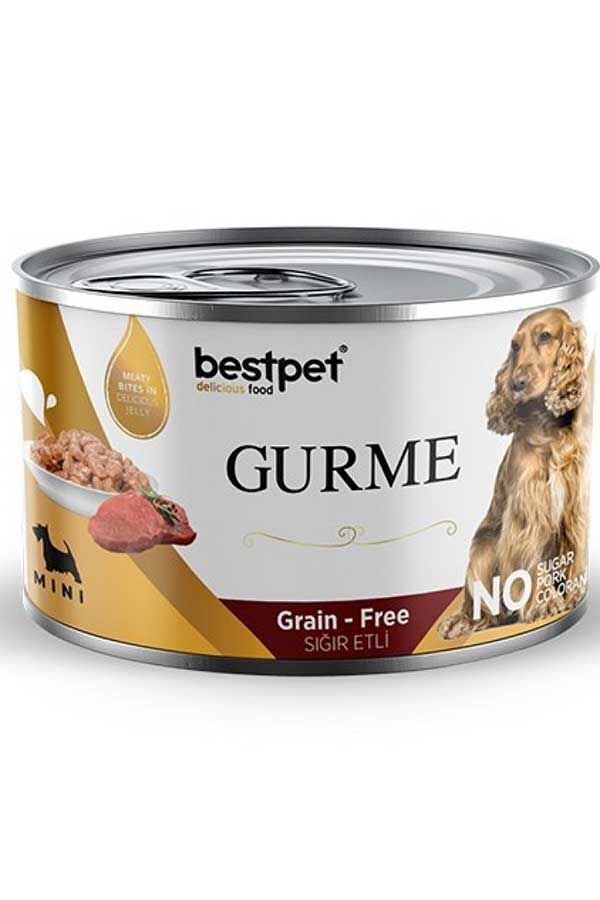 Bestpet Gurme Junior Puppy Biftekli Parça Etli Yetişkin Köpek Konservesi 200gr