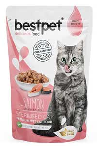 BestPet Pouch Somonlu Kısırlaştırılmış Kedi Konservesi 85gr