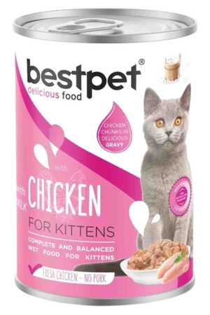 BESTPET - BestPet Tavuklu ve Sütlü Yavru Kedi Konservesi 400gr BESTPET - BestPet Tavuklu ve Sütlü Yavru Kedi Konservesi 400gr