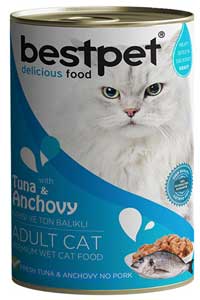 BESTPET - BestPet Ton Balıklı ve Hamsili Gravy Yetişkin Kedi Konservesi 400gr