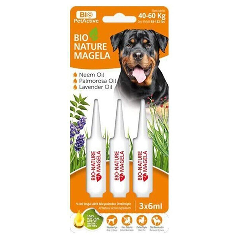 Bio PetActive Bio Nature Köpek Tüy ve Deri Bakım Damlası 6ml-40-60kg-Turuncu