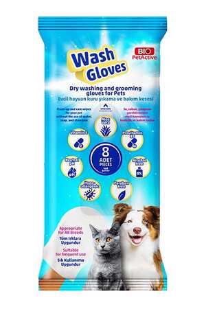 BIO PETACTIVE - Bio PetActive Wash Gloves Islak Banyo Eldiveni 8 Adet