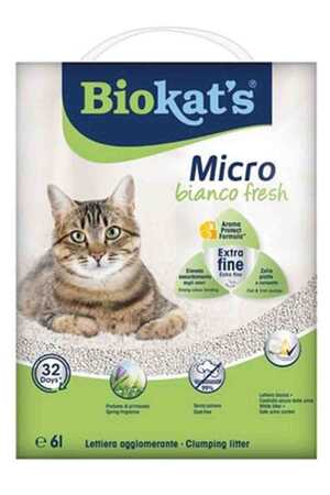 BIOKATS - Biokats Bahar Kokulu Micro Bianco Fresh Extra Topaklanan Bentonit Kedi Kumu 6lt BIOKATS - Biokats Bahar Kokulu Micro Bianco Fresh Extra Topaklanan Bentonit Kedi Kumu 6lt