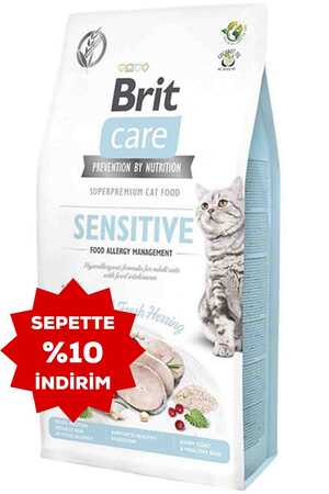 Brit Care Sensitive Hypo-Allergenic Ringa Balıklı ve Larvalı Tahılsız Yetişkin Kedi Maması 7kg