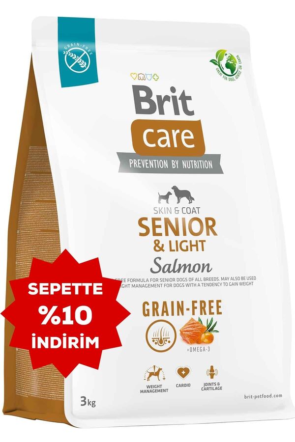 Brit Care Skin&Coat Senior&Light Somonlu Tahılsız Köpek Maması 3kg