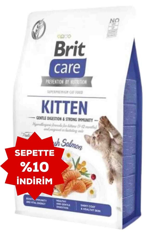 Brit Care Gentle Digestion & Strong Immunity Somonlu Tahılsız Yavru Kedi Maması 7kg
