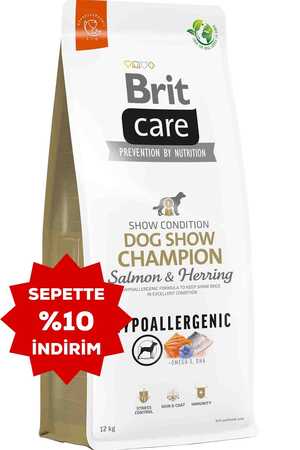 BRIT - Brit Care Hipoalerjenik Dog Show Champion Somonlu ve Ringa Balıklı Yetişkin Köpek Maması 12kg