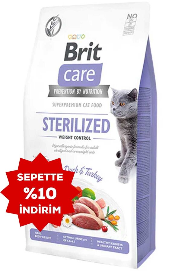 Brit Care Tahılsız Hipoalejenik Kilo Kontrolü için Ördekli Kısırlaştırılmış Kedi Maması 7kg