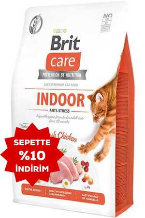 Brit Care Indoor Stres Azaltıcı Ev Kedileri için Tahılsız Yetişkin Kedi Maması 2kg - Thumbnail