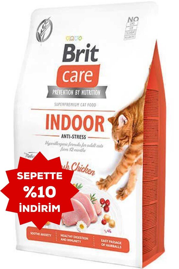 Brit Care Indoor Stres Azaltıcı Ev Kedileri için Tahılsız Yetişkin Kedi Maması 2kg