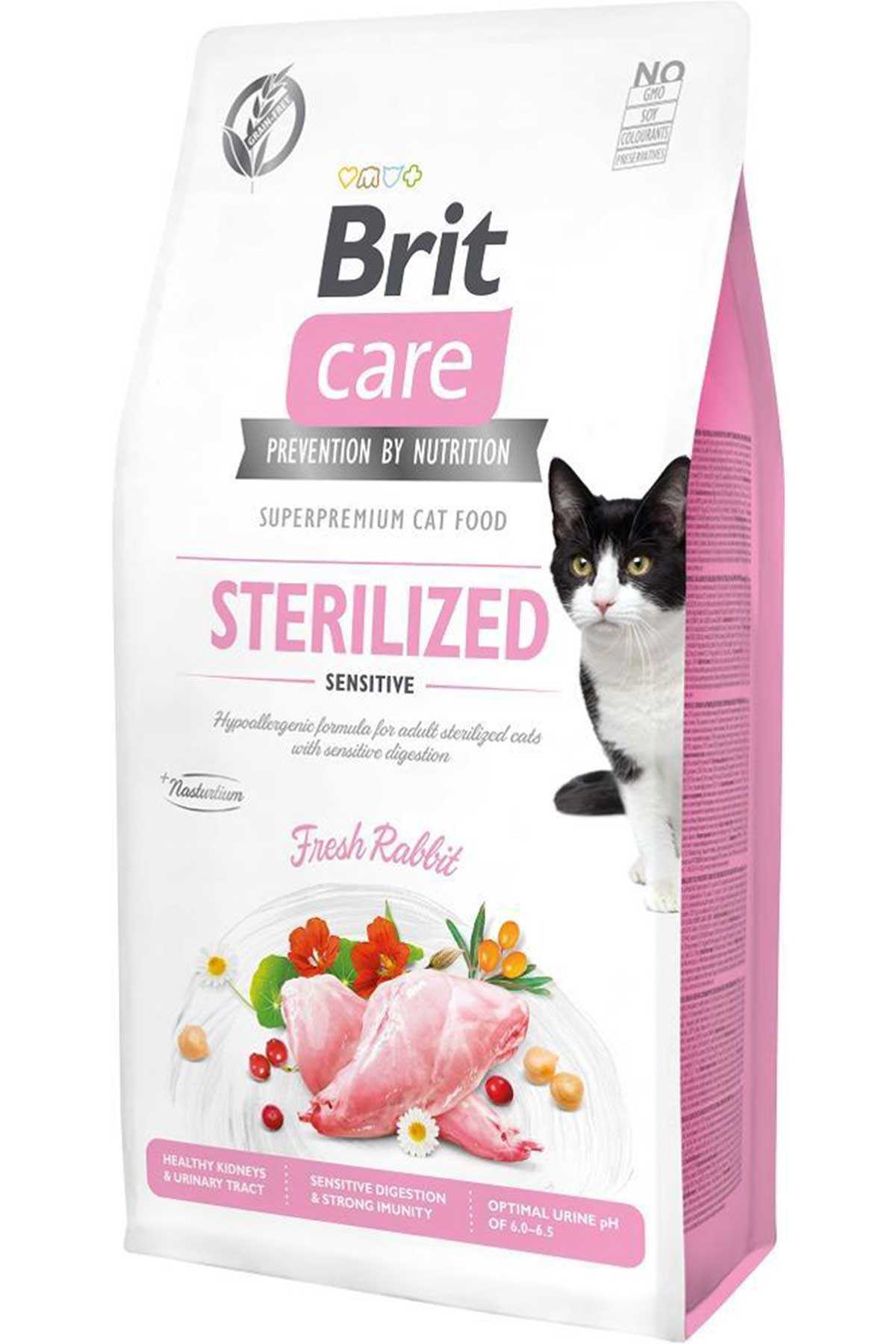Brit Care Sindirim Sistemi Destekleyici Tavşan Etli Tahılsız Kısırlaştırılmış Kedi Maması 7kg