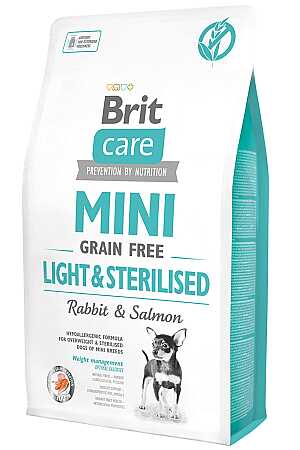 Brit Care Mini Light Tahılsız Tavşan ve Somonlu Kısırlaştırılmış Yetişkin Köpek Maması 2kg