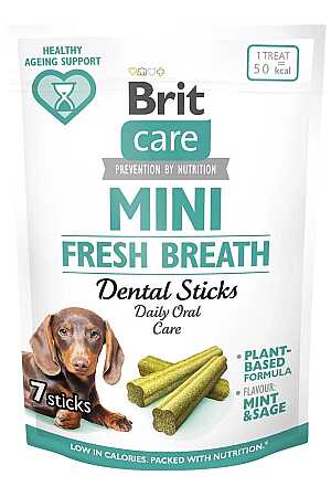 Brit Care Mini Irk Köpekler İçin Günlük Ağız Bakımı ve Ferah Nefesi Destekleyen Atıştırmalık 120gr (7li)