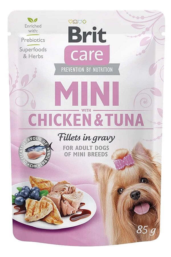 Brit Care Sos İçinde Tuna Balıklı ve Tavuklu Küçük Irk Yetişkin Köpekler İçin Fileto Parçaları 85gr - 1