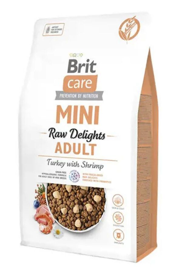 Brit Care Mini Raw Delights Hindili ve Karidesli Küçük Irk Yetişkin Köpek Maması 2kg - 1