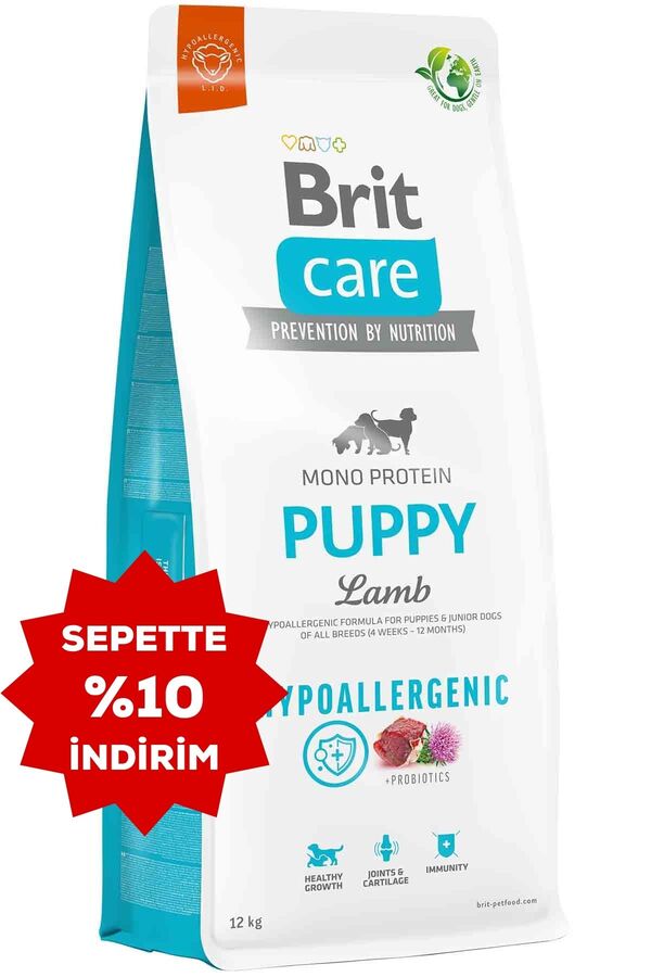 Brit Care Mono Protein Hipoalerjenik Kuzu Etli Yavru Köpek Maması 12kg