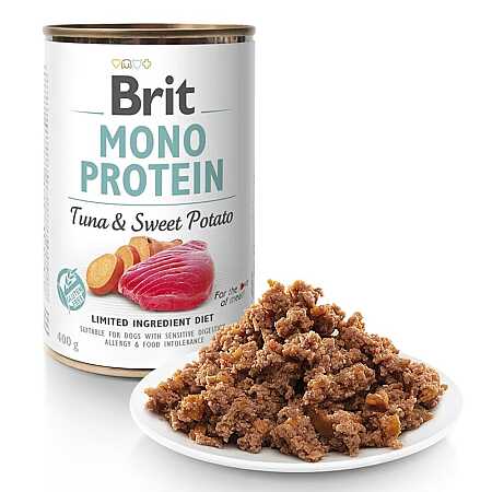 Brit Care Mono Protein Köpekler için Ton Balıklı ve Tatlı Patatesli Konserve 400gr (1)