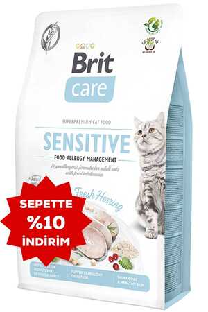 Brit Care Sensitive Özel Formül Balıklı Hipoalerjenik Yetişkin Kedi Maması 2kg - Thumbnail