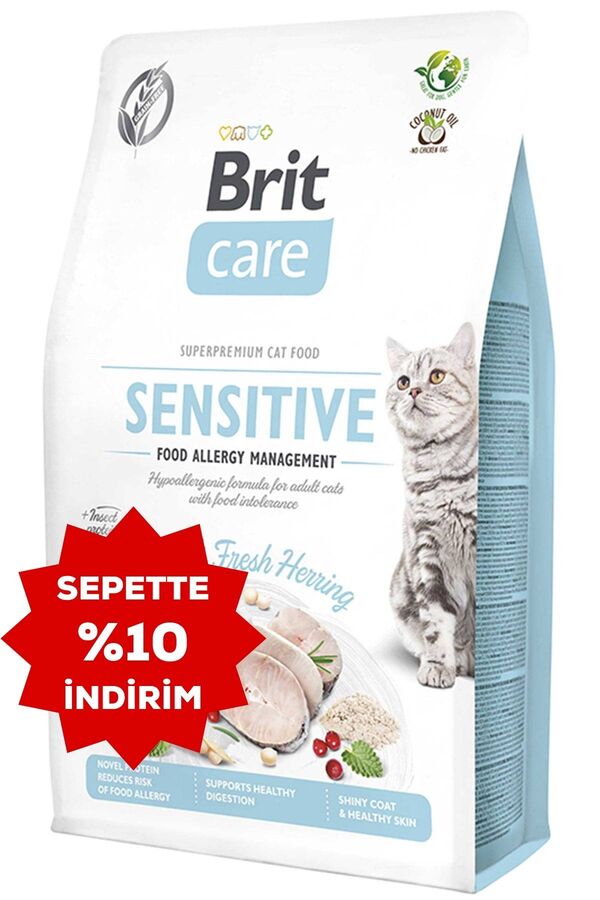 Brit Care Sensitive Özel Formül Balıklı Hipoalerjenik Yetişkin Kedi Maması 2kg