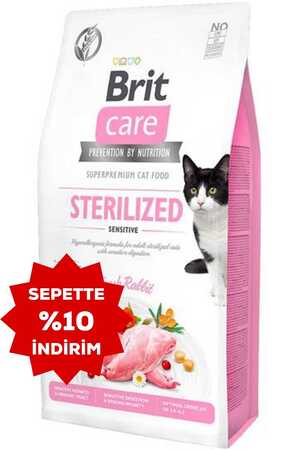 Brit Care Sindirim Sistemi Destekleyici Tavşan Etli Tahılsız Kısırlaştırılmış Kedi Maması 2kg