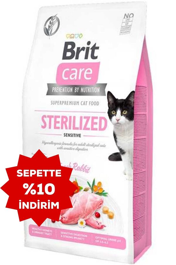 Brit Care Sindirim Sistemi Destekleyici Tavşan Etli Tahılsız Kısırlaştırılmış Kedi Maması 2kg