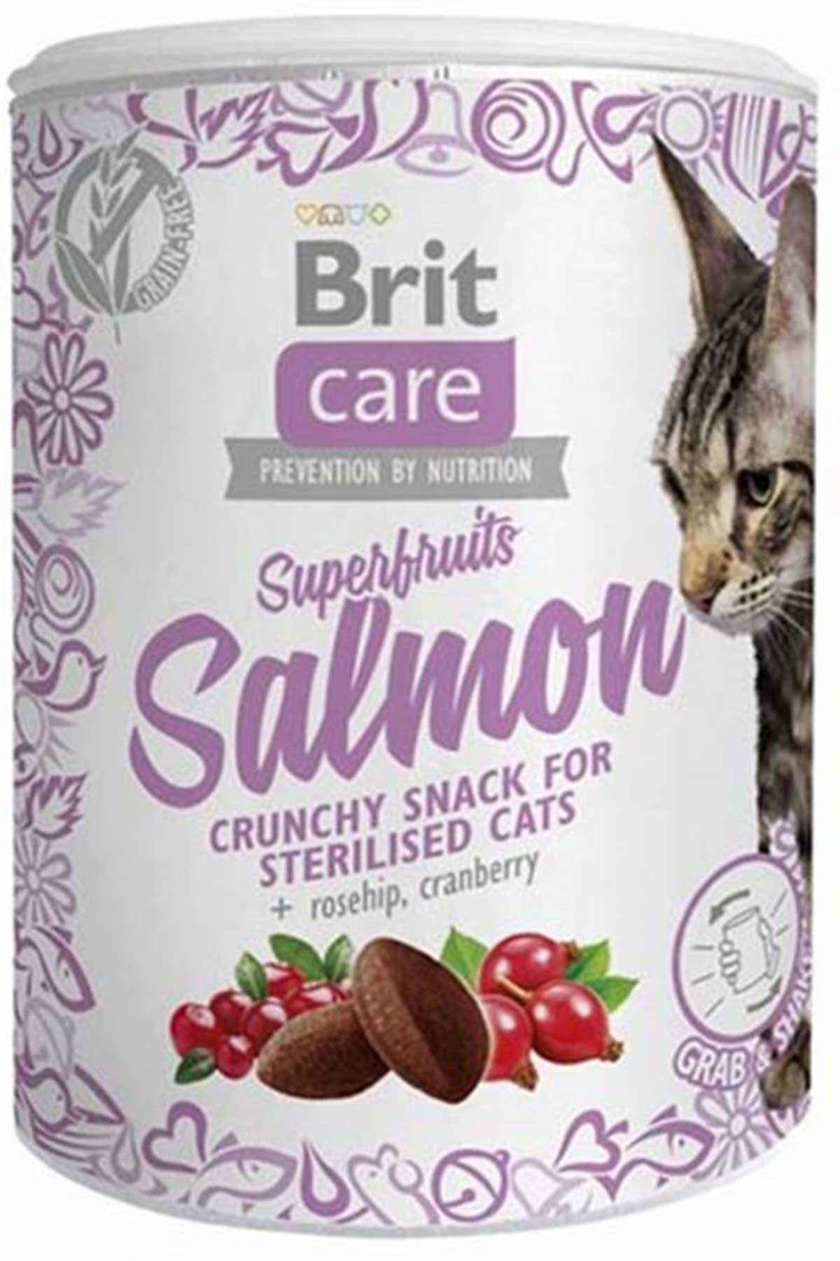 Brit Care Superfruits Somonlu ve Kızılcıklı Kıtır Kısırlaştırılmış Kedi Ödül Maması 100gr Brit Care Superfruits Somonlu ve Kızılcıklı Kıtır Kısırlaştırılmış Kedi Ödül Maması 100gr