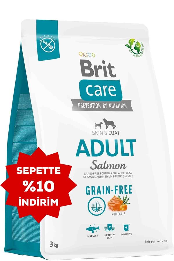 Brit Care Skin&Coat Tahılsız Somonlu Yetişkin Köpek Maması 3kg