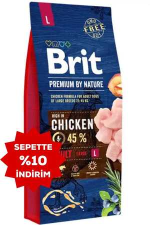 Brit Premium by Nature Adult Tavuklu Büyük Irk Yetişkin Köpek Maması 15kg