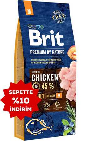 Brit Premium by Nature Adult Tavuklu Orta Irk Yetişkin Köpek Maması 15kg - Thumbnail
