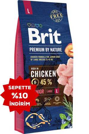 BRIT - Brit Premium by Nature Tavuklu Büyük Irk Yavru Köpek Maması 15kg