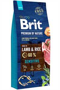 Brit Premium by Nature Kuzu Etli Ve Pirinçli Hassas Yetişkin Köpek Maması 15kg - Thumbnail