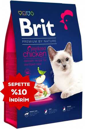 BRIT - Brit Premium Tavuklu Kısırlaştırılmış Kedi Maması 8kg