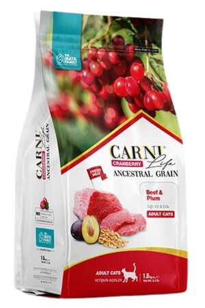 Carni Life Cranberry Ancestral Grain Sığır ve Erik Yetişkin Kedi Maması 1,5kg - Thumbnail