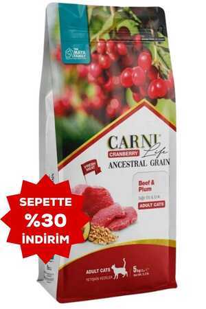 Carni Life Cranberry Ancestral Grain Sığır ve Erik Yetişkin Kedi Maması 5kg - Thumbnail