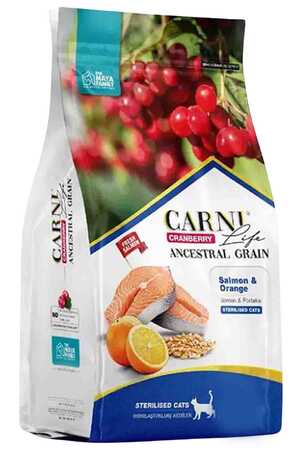 CARNI - Carni Life Cranberry Ancestral Grain Somon ve Portakal Kısırlaştırılmış Kedi Maması 1,5kg